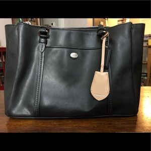 Coach Peyton Leather Double Zip Carryall Shoulder